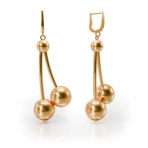 Silver Gleaming Spheres Earrings with gold plated sophistication