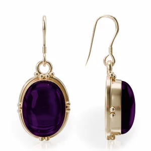 Silver Regal Amethyst Earrings with majestic elegance