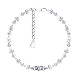 Silver Bracelet "Snow Diamonds" with Zircons