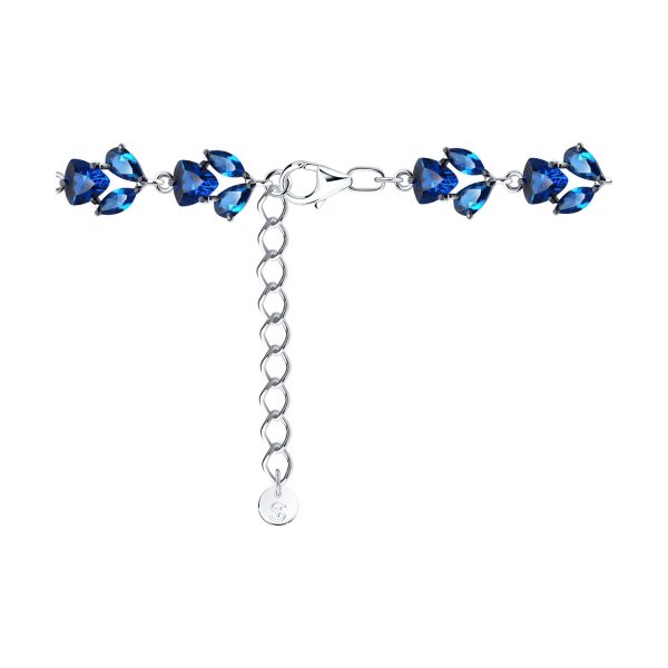 Silver Bracelet "Blue Shimmering Light" with Zircons