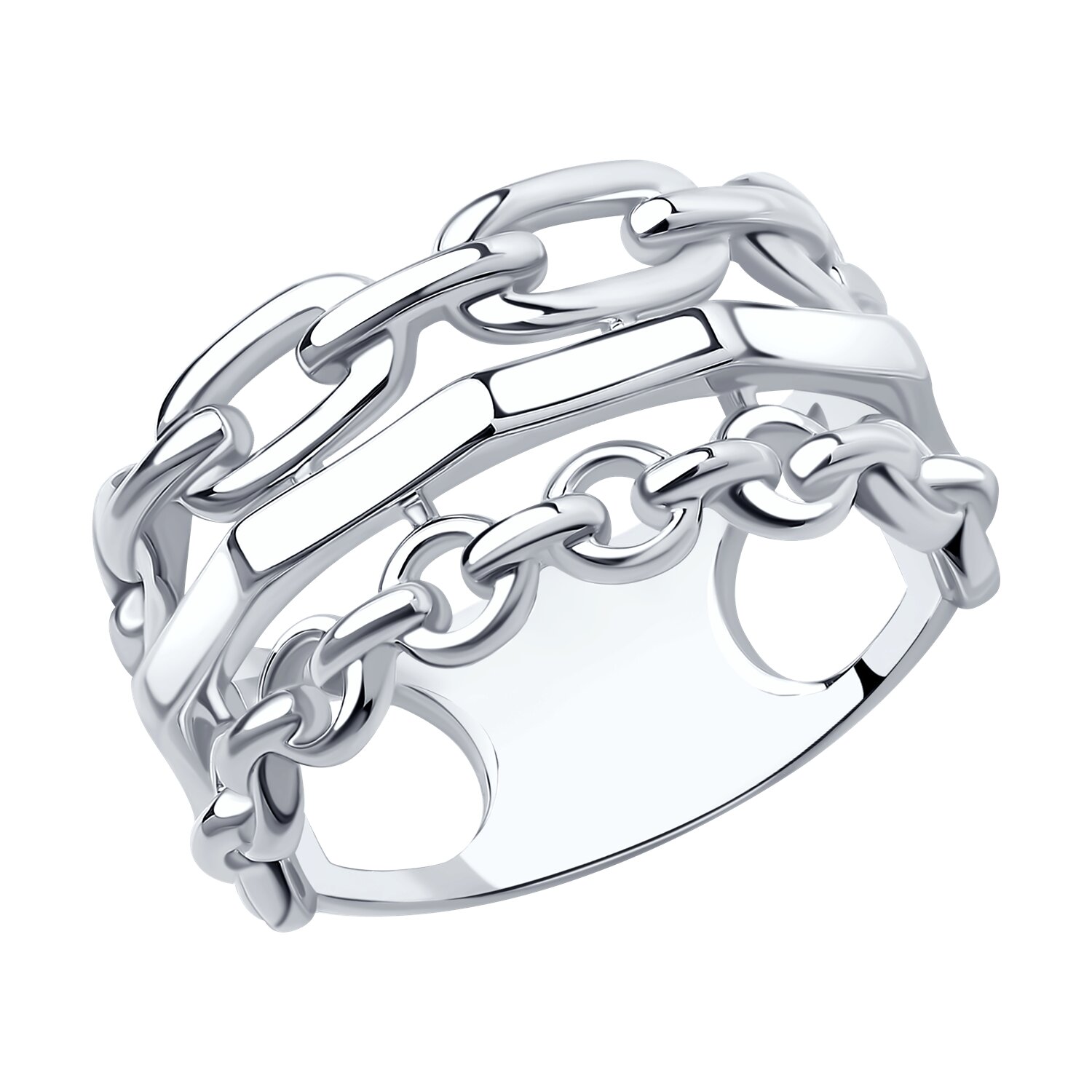 Silver ring without stones “Silver connection of purity”