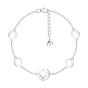 Silver Bracelet "Embrace of Silver" with mother of pearl