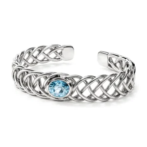 Iceweave – Topaz Silver Cuff Bracelet
