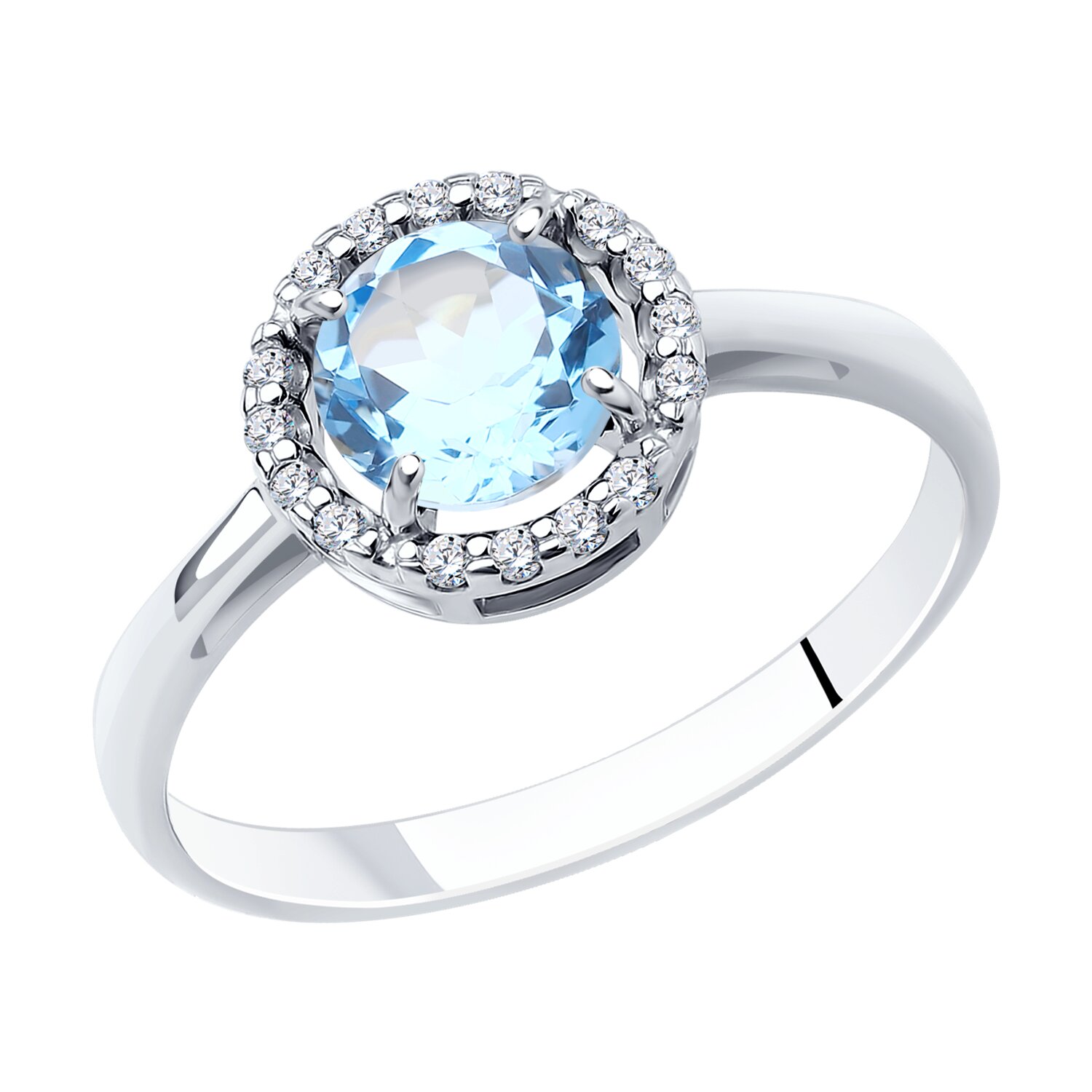 Silver ring with topaz and zircon “Topaz Symphony”