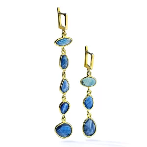 Silver Lapis Lazuli Cascade Earrings with azure elegance