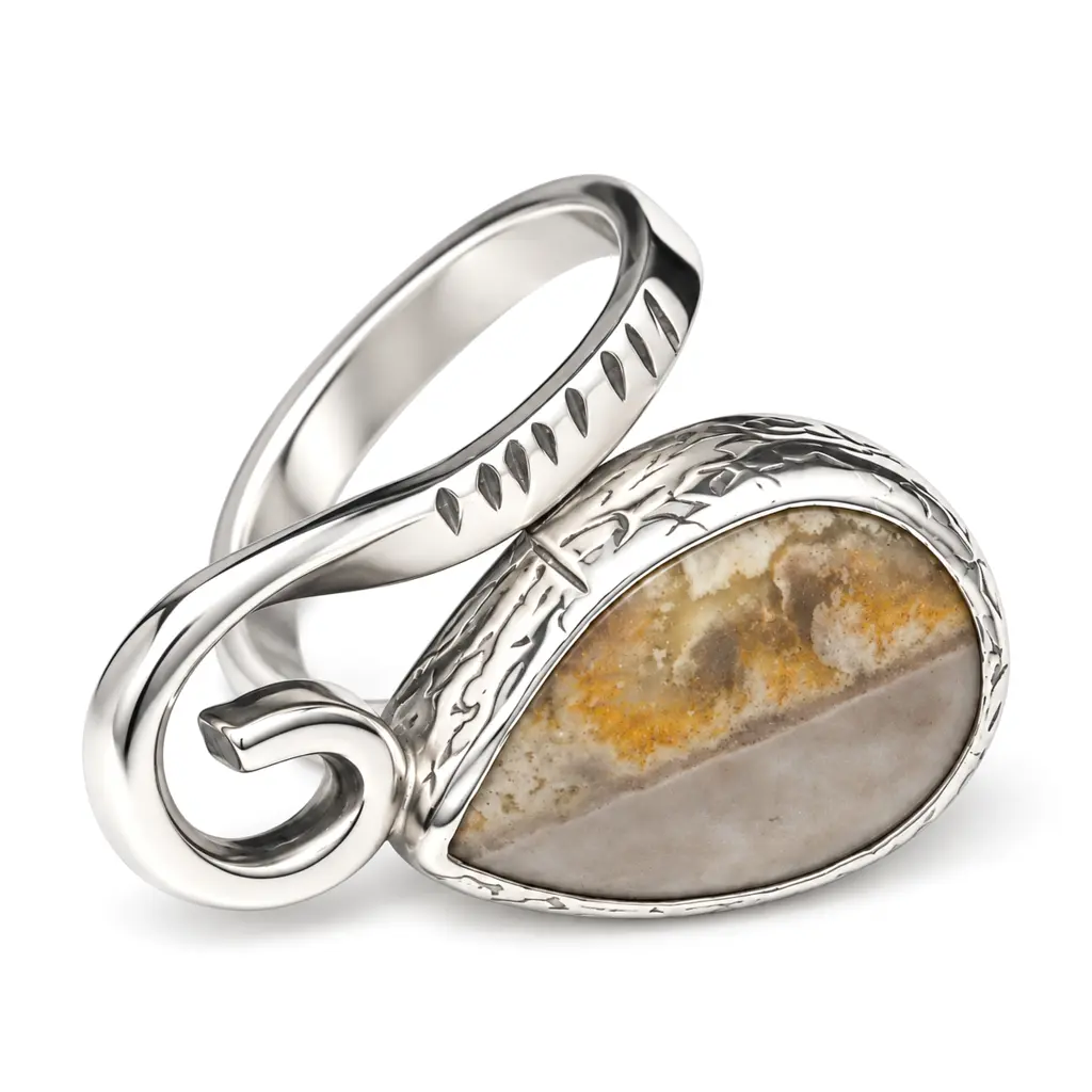Rutilated Quartz Silver Ring