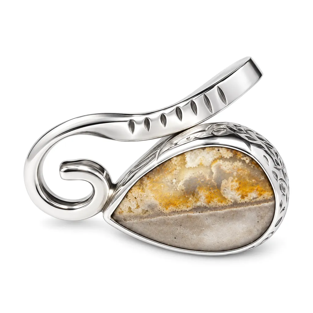 Rutilated Quartz Silver Ring, alternate view