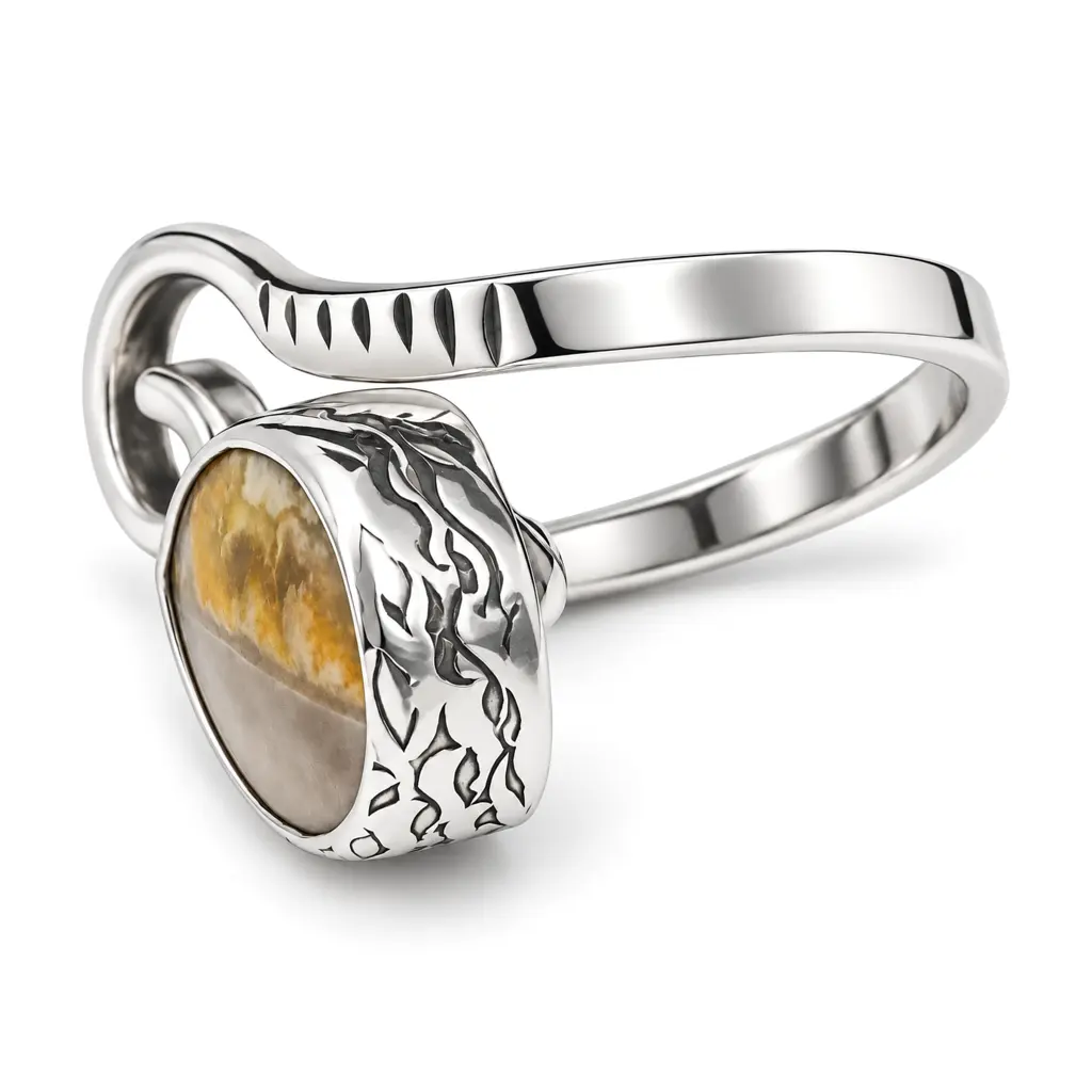 Rutilated Quartz Silver Ring, alternate view 2