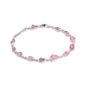 Silver Bracelet "Rose Elegance" with rose quartz