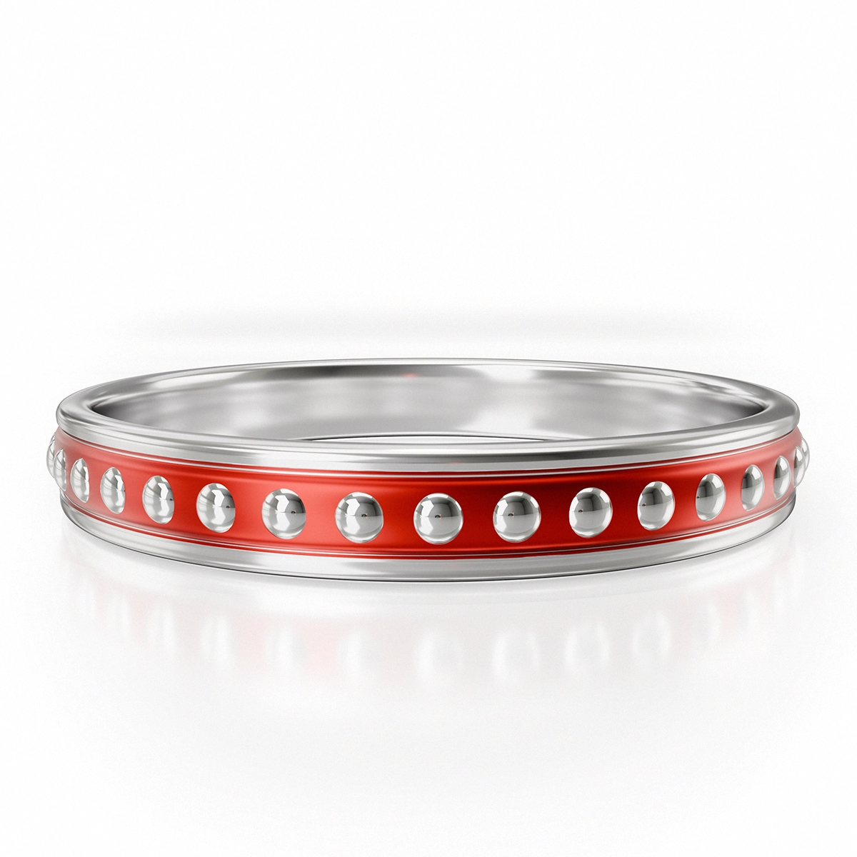 Silver ring “Crimson Silver Allure”