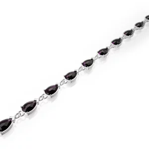 Silver bracelet with midnight onyx