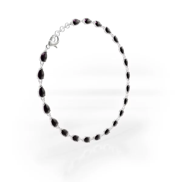 Silver bracelet with midnight onyx