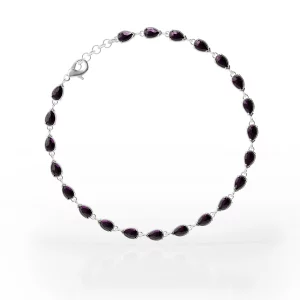 Silver bracelet with midnight onyx