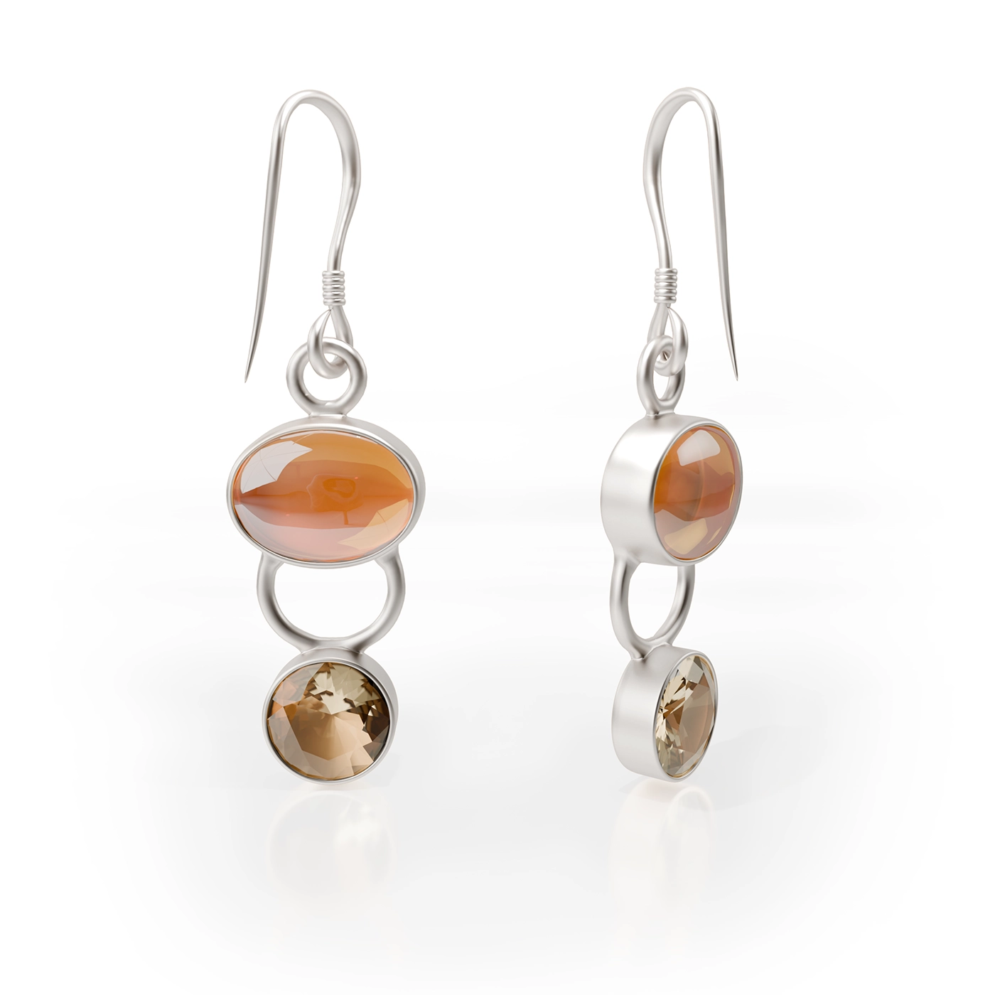 Golden Harmony Citrine and Tiger’s Eye Earrings