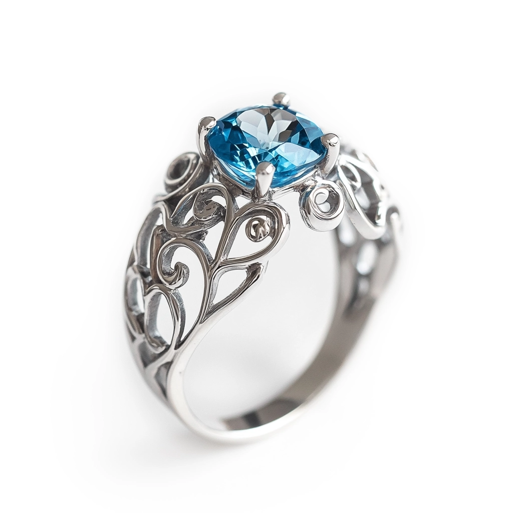 regal topaz ring, angled view