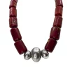tribal coral necklace, front view
