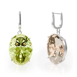 zultanite silver earrings, front view