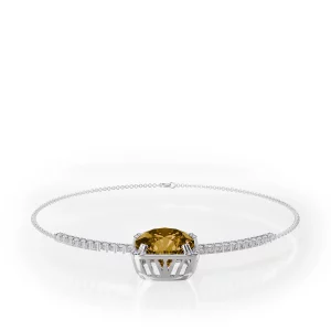 Zultanite and Zircon Silver Bracelet view 2, silver, with zircon, zultanite, flat arrangement.