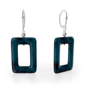 silver nephrite jade earrings, front view