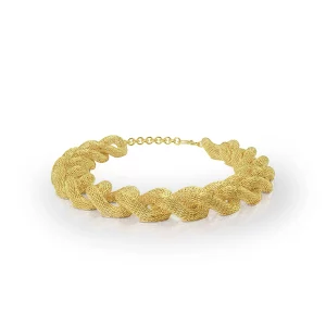Gold-Plated Silver Chain Bracelet view 2, silver, gold plated, flat arrangement.