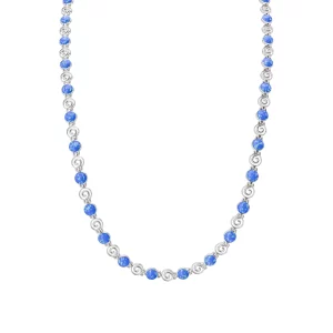 opalite silver necklace, front view