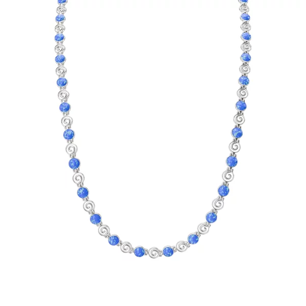 opalite silver necklace, front view