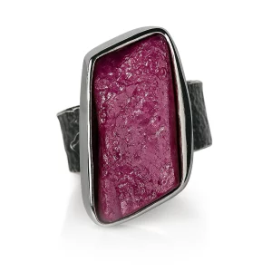 ruby silver ring, front view