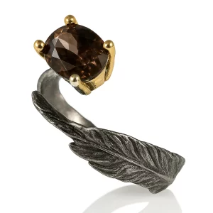 zultanite silver ring, side view
