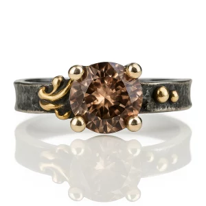 zultanite silver ring, front view
