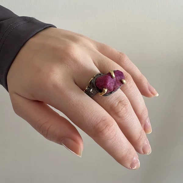 raw ruby ring, on hand