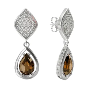 Shadowveil – Silver Drop Earrings with Zultanite and Zircon