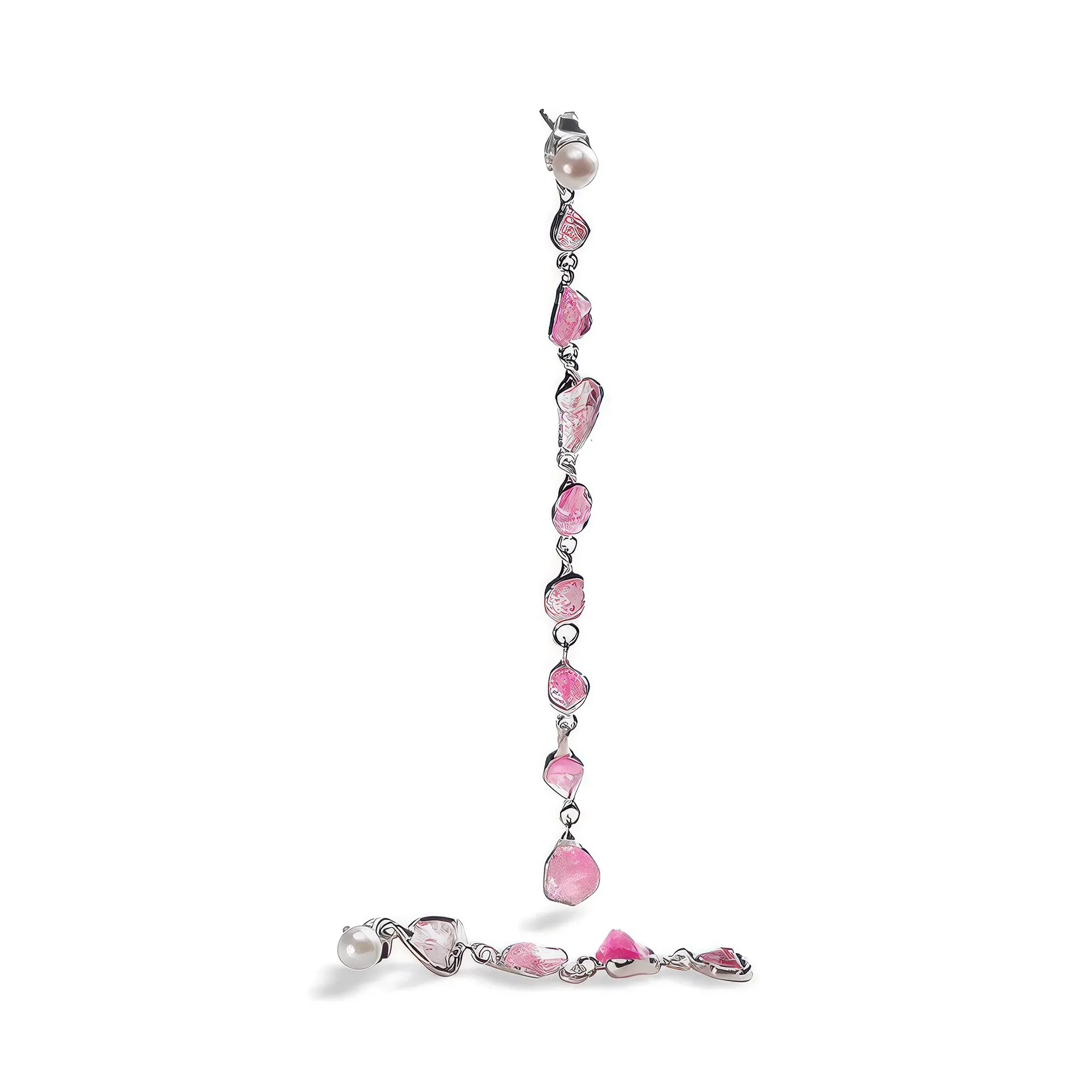 Rose Quartz Silver Earrings
