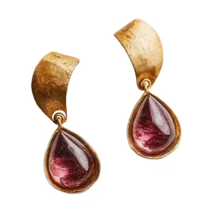 Vintarose – Tourmaline Drop Earrings in Gold-Plated Silver