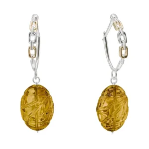 Gleamline – Citrine Silver Earrings