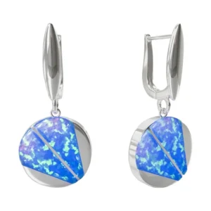 Prism Arc – Opalite Silver Earrings