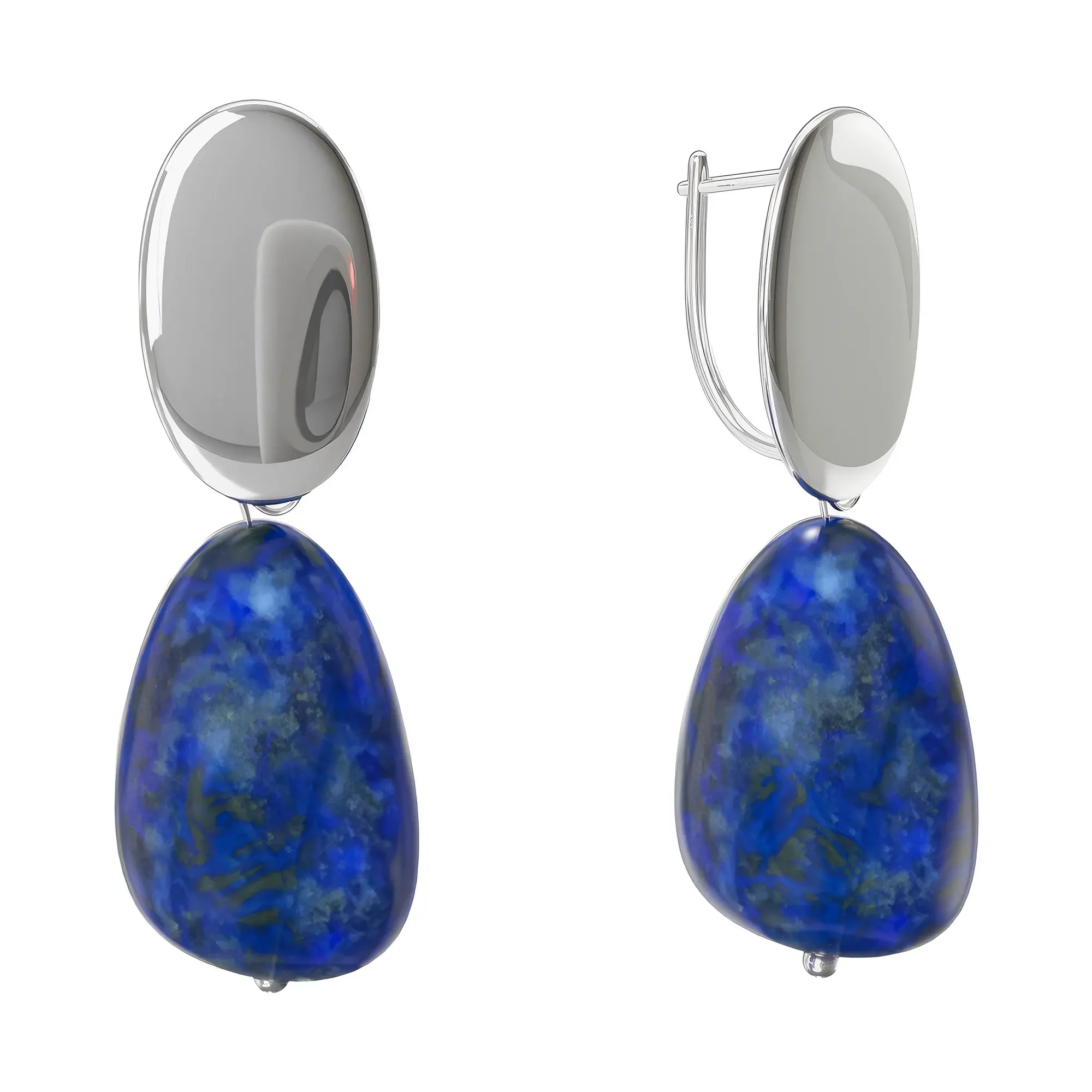 Lapis Lazuli Silver Earrings