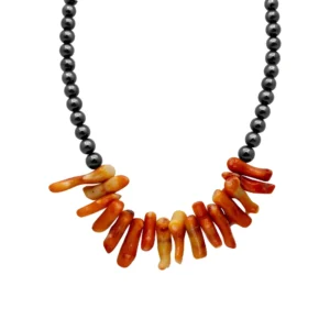 Emberroot – Coral Pearl Necklace