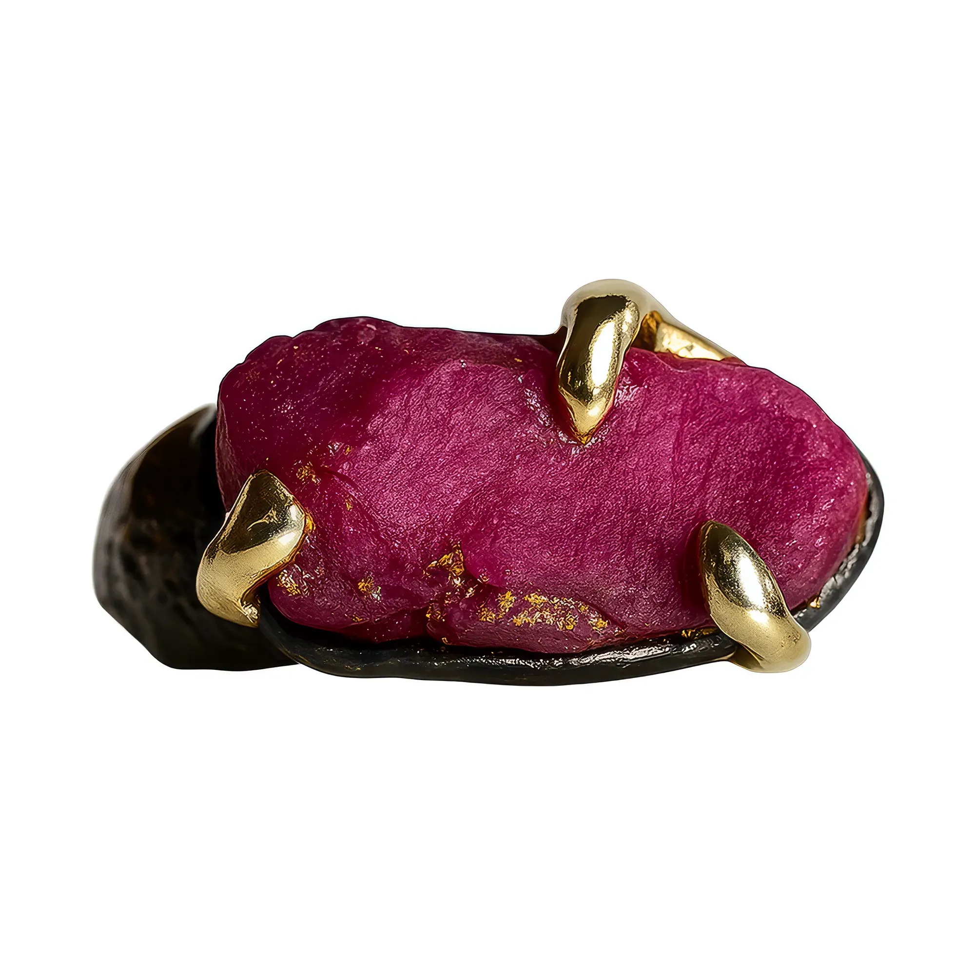 Raw Ruby Ring in gold-plated sterling silver, alternate view
