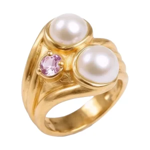 Aurielle Crest – Twin Pearl Ring